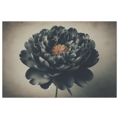 Decoupage Tissue Paper Floral Black Peony Flower