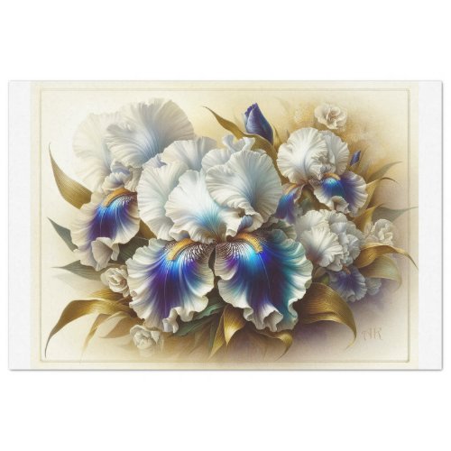 Decoupage Tissue Paper Floral Iris Flowers