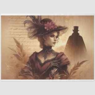 Decoupage Tissue Paper Gothic Victorian Lady