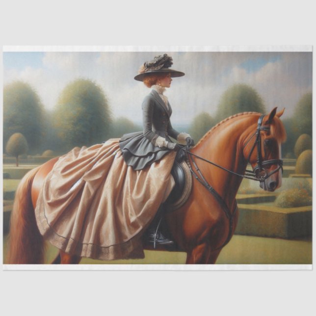 Decoupage Tissue Paper Horse Equestrian Design (Front)