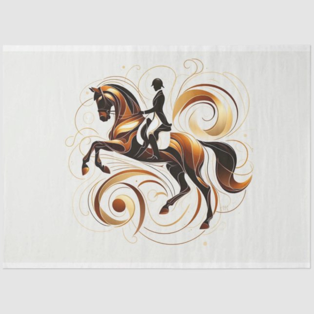 Decoupage Tissue Paper Horse Equestrian Design (Front)