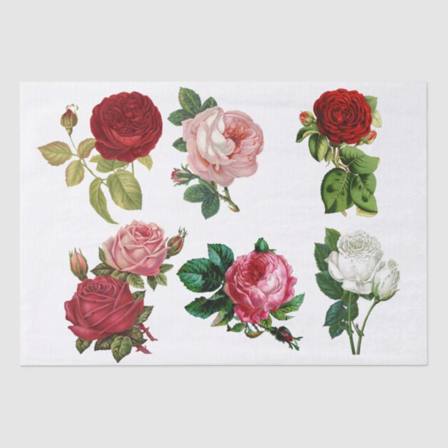 DECOUPAGE TISSUE PAPER : ROSES (Front)
