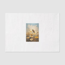 Decoupage tissue paper with flowers