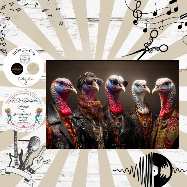 Decoupage Turkey Strut Fur Feather Funk Band Tissue Paper (Creator Uploaded)