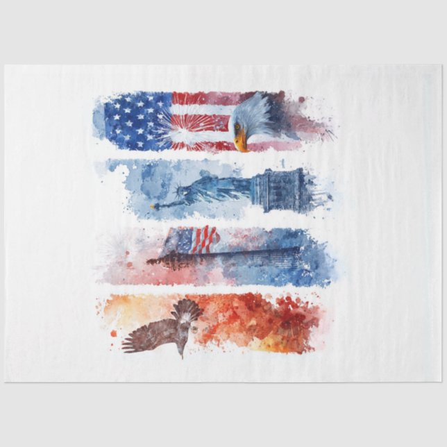 Decoupage USA Panels Similar to Tumblers  Tissue Paper (Front)