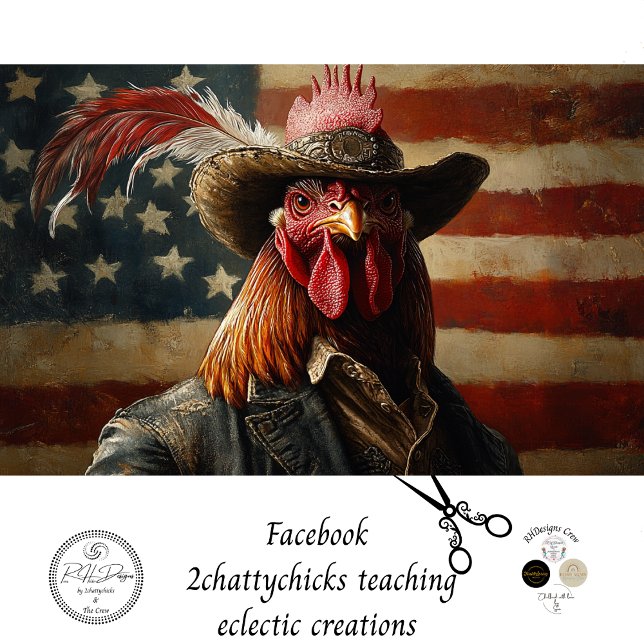 Decoupage USA Patriotic Rooster Flag Tissue Paper (Creator Uploaded)