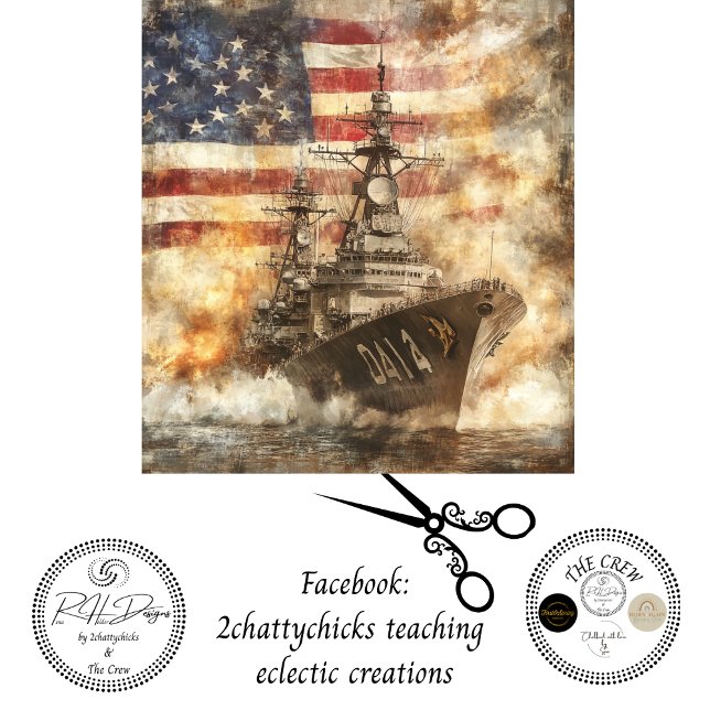 Decoupage USA Warship At Sea  Tissue Paper (Creator Uploaded)