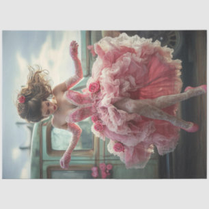 Decoupage Valentine Day Lady Dancing Vintage Truck Tissue Paper