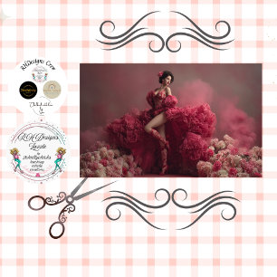 Decoupage Valentine Lady in Red Corset Lace  Tissue Paper