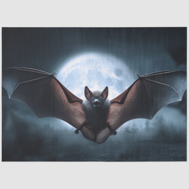 Decoupage Vampire Gothic Bat Moon  Tissue Paper (Front)