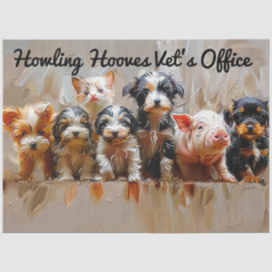 Decoupage Vet's Office Personalized Animal Photos Tissue Paper