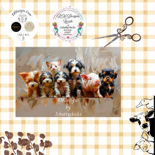 Decoupage Vet's Office Personalized Animal Photos  Tissue Paper