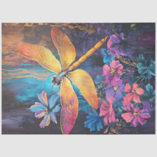 Decoupage Vibrant Dragonfly Iridescent Wings Tissue Paper
