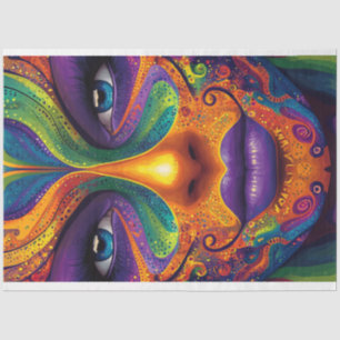 Decoupage Vibrant Mardi Gras Mask Tissue Paper