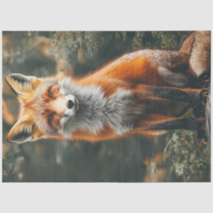 Decoupage Vibrant Photography of Red Orange Fox Tissue Paper