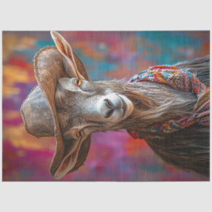 Decoupage Vibrantly Colored Cowboy Goat Tissue Paper