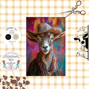 Decoupage Vibrantly Colored Cowboy Goat Tissue Paper