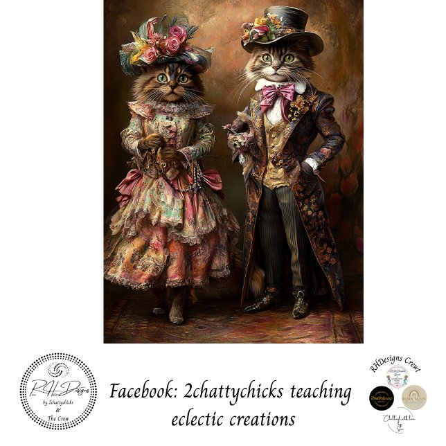 Decoupage Victorian-era Dressed Cats  Tissue Paper (Creator Uploaded)