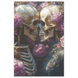 Decoupage Victorian Skeleton Wedding in Pink  Tissue Paper