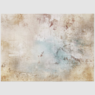 Decoupage Vintage Distressed Earth Tone Soft Blue Tissue Paper