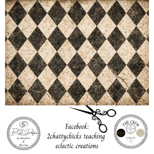 Decoupage Vintage Distressed Harlequin Wonderland  Tissue Paper