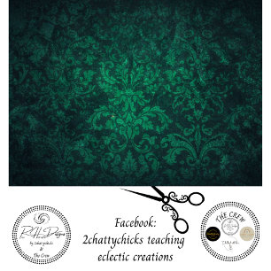 Decoupage Vintage Emerald Damask Background Tissue Paper