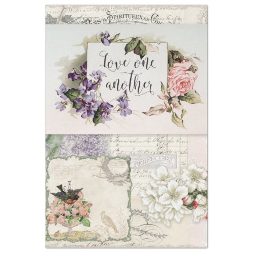 Decoupage Vintage Floral Antique French Ephemera Tissue Paper