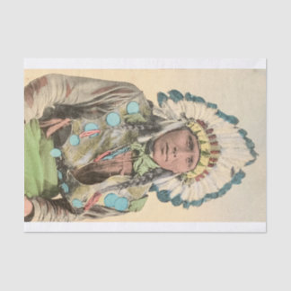 Decoupage Vintage Indian Chief Colorized Tissue Paper