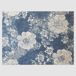 Decoupage Vintage Lace and Denim Texture Tissue Paper