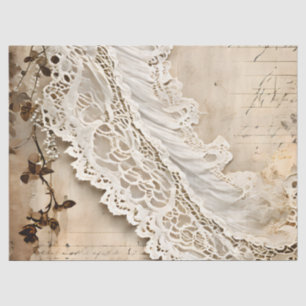 Decoupage Vintage Lace Trim Tissue Paper