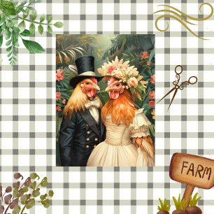 Decoupage Vintage Matrimonial Rooster & Chicken Tissue Paper