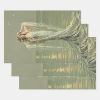 Decoupage Vintage Mermaid Sea Nymph Wrapping Paper Sheets