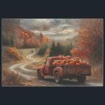 Decoupage Vintage Orange Truck Fall Season Pumpkin Tissue Paper<br><div class="desc">In the sleepy town of Willow Creek, where the autumn leaves whispered secrets to anyone who’d listen, there was an old truck named Clementine. Clementine was no ordinary vehicle; she was a keeper of stories, a vessel of the town’s history. Every fall, as the air turned crisp and the pumpkins...</div>