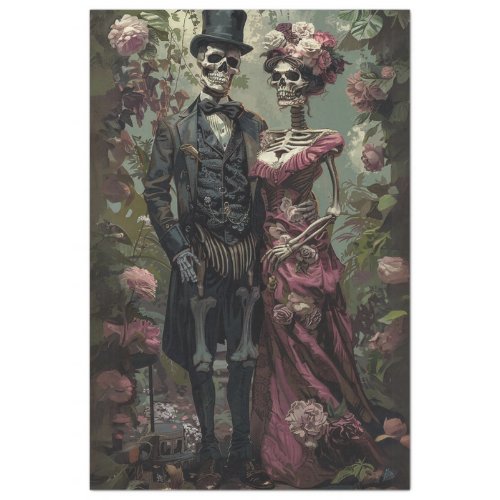 Decoupage Vintage Skeletons Day of Dead  Tissue Paper