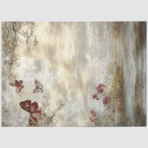 Decoupage Vintage Storybook Background Landscape Tissue Paper