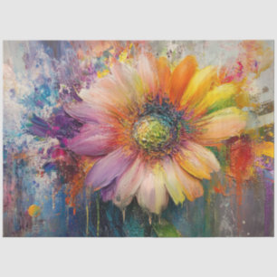 Decoupage Vintage Textured Flower Oil Painting Tissue Paper
