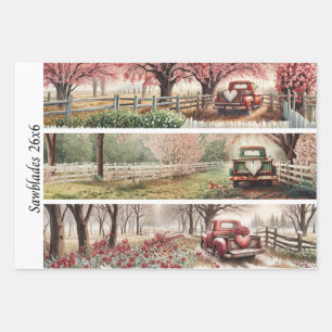 Decoupage Vintage Valentine Trucks Handsaws Signs Wrapping Paper Sheets
