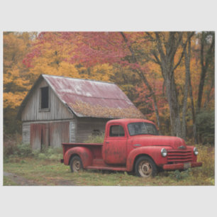 Decoupage Vintage Wheels of Time Truck Autumn Tissue Paper
