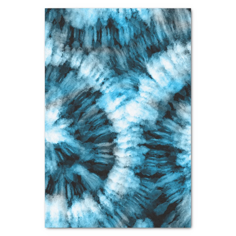 Disover Decoupage Watercolor Navy Blue Tie Dye Tissue Paper