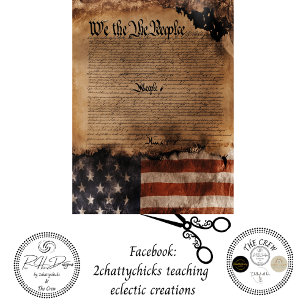 Decoupage We The People Constitution Flag  Tissue Paper