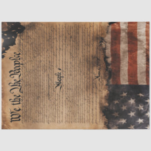 Decoupage We The People Constitution Flag Tissue Paper