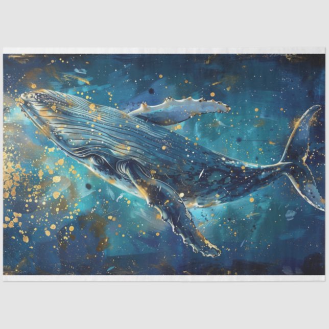 Decoupage Whale of the Ocean  Tissue Paper (Front)