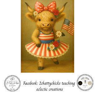 Decoupage Whimsical 4th July Highland Tutu Tissue Paper