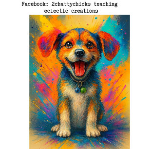 Decoupage Whimsical Abstract Beagle Joyful Pup  Tissue Paper