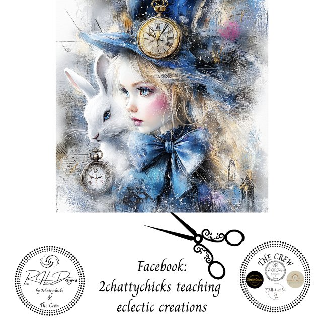 Decoupage Whimsical Alice Adventure & Rabbit  Tissue Paper (Creator Uploaded)