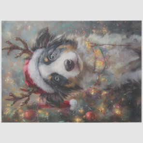 Decoupage Whimsical Australian Shepard Christmas Tissue Paper