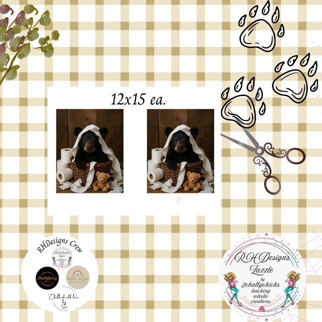 Decoupage Whimsical Bear Cub Toilet Paper Bathroom (Creator Uploaded)