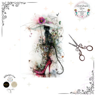 Decoupage Whimsical Cat Parasol Catwalk Companions Tissue Paper