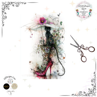 Decoupage Whimsical Cat Parasol Catwalk Companions Tissue Paper