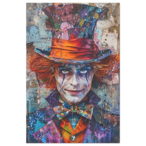 Decoupage Whimsical Character Clown Jester Tissue Paper